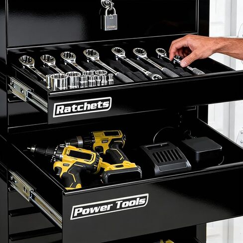 Magnetic Tool Box Labels, 12PCS Strong Magnet Toolbox Drawer Label for Toolboxes, Cabinets & Carts in Saudi Arabia