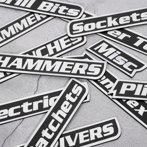 Magnetic Tool Box Labels, 12PCS Strong Magnet Toolbox Drawer Label for Toolboxes, Cabinets & Carts in Saudi Arabia