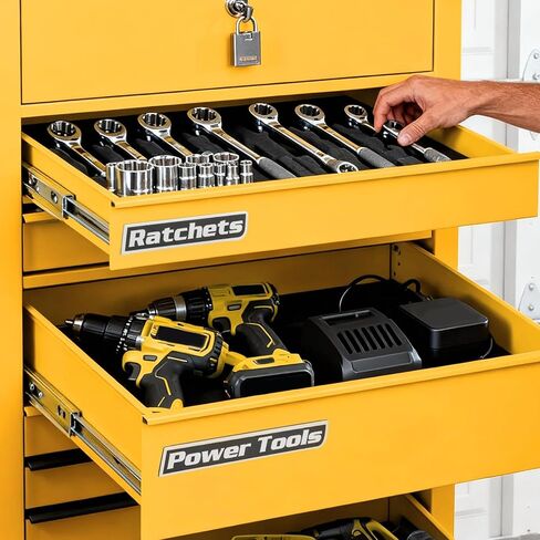Magnetic Tool Box Labels, 12PCS Strong Magnet Toolbox Drawer Label for Toolboxes, Cabinets & Carts in Saudi Arabia