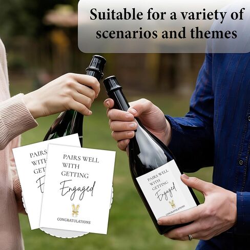 8 Pcs Engagement Wine Labels, Pairs Well with Getting Engaged Wine Bottle Stickers, Engagement Wedding Party Supplies, Gift Idea for Her in Kuwait