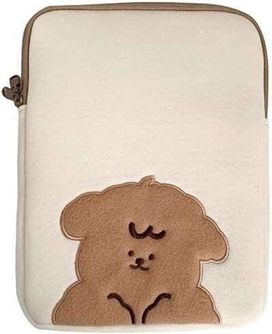 11-15.6 Inch Cute Puffy Laptop Sleeve Fairycore Cartoon Sheep Carrying Laptop Bag Cover Kawaii Tablet Liner Pouch Preppy Stuff Cottagecore Office Accessories (11inch,Beige) in Kuwait
