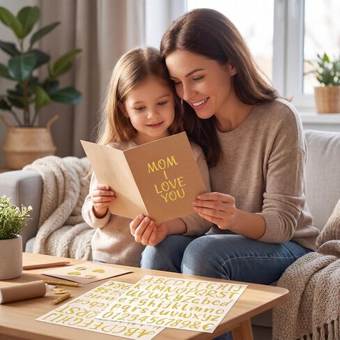 648PCS Gold Glitter Letter Stickers, Self-Adhesive Small ABC Gold Sticker Letters, Waterproof Vinyl Glitter Alphabet Number Stickers for Scrapbooking Graduation Cap Craft Sign Mug Mailboxe Décor DIY in Saudi Arabia