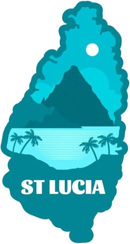 St Lucia Sticker - Waterproof Vinyl Decal for Car Bumper, Laptop, Water Bottle, 3", S657 in Saudi Arabia