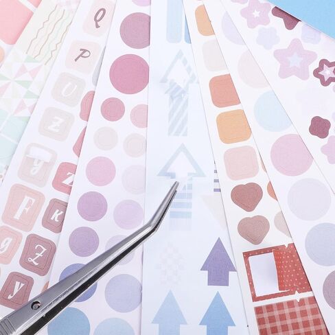 30 Sheets Kawaii Stars Heart Letter Stickers Cute Glitter Sticker Book Self-Adhesive Aesthetic Decorative Stickers for Journal Scrapbooking Photocards Junk Journaling Planner Adults Girls in Kuwait