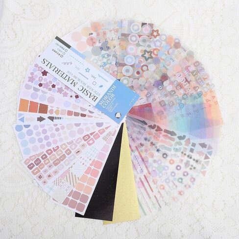 30 Sheets Kawaii Stars Heart Letter Stickers Cute Glitter Sticker Book Self-Adhesive Aesthetic Decorative Stickers for Journal Scrapbooking Photocards Junk Journaling Planner Adults Girls in Kuwait