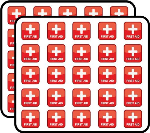 First Aid Symbol Badge Sticker for Scrapbooking Waterproof Vinyl Stickers for Water Bottle, Laptop & Phone Case 50 Pack in Saudi Arabia