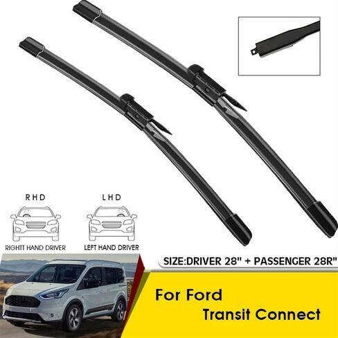 Wiper RHD & LHD Front Wiper Blades Compatible with Ford Transit Connect MK2 2014-2023 Windshield Windscreen Window Brushes 28"+28" in Saudi Arabia