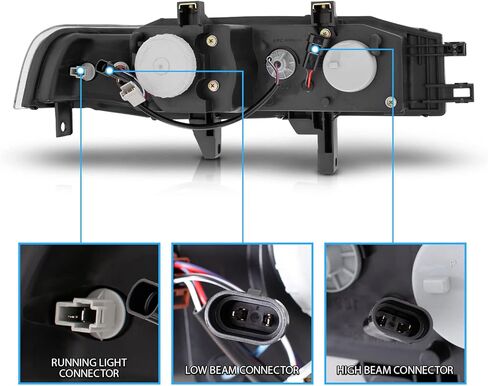 AmeriLite Black Replacement Projector Headlights Set For 90-93 Honda Accord - Passenger and Driver Side in Kuwait