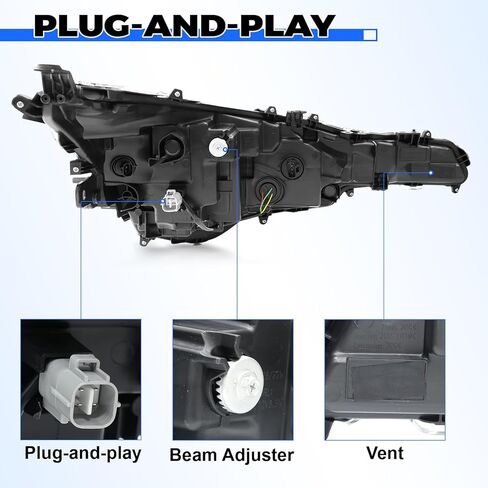 JFN LED Headlight Compatible with 2020-2022 Corolla L LE (Passenger Side (Right)) in Saudi Arabia