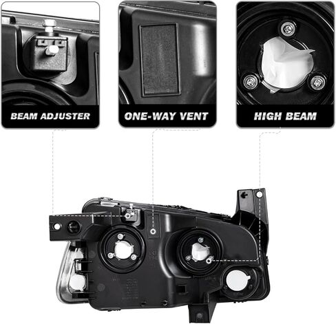 SOCKIR 4Pcs Headlight Assembly Compatible with 2006-2010 Dodge Charger Headlight with Corner Singal Light Replacement OE Halogen Headlamp Passenger and Driver Side in Saudi Arabia