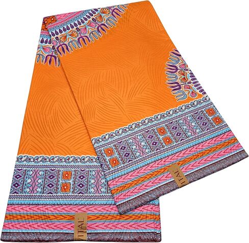 Ronvital-wax-[6 Yards] African Wax Print Fabric -Java Style – 100% Cotton Ethnic Print for Clothing, Accessories, and DIY Crafts (2T3-1) in Saudi Arabia