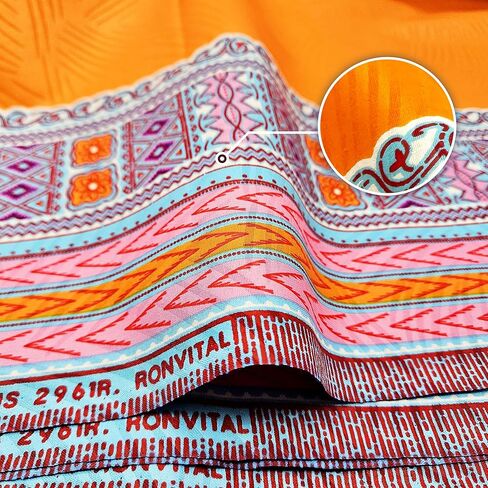 Ronvital-wax-[6 Yards] African Wax Print Fabric -Java Style – 100% Cotton Ethnic Print for Clothing, Accessories, and DIY Crafts (2T3-1) in Saudi Arabia