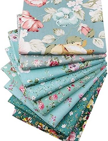 8 Pcs Floral Cotton Fabric - Precut Quilt Sewing Quilting Fabric (19.6"x19.6") in Kuwait