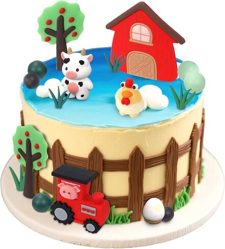 27pcs Safari Animal Cake Topper - Jungle Wild One Birthday Decorations with Reusable Silicone Monkey, Lion, Giraffe, Rabbit, Grass, Leaves, Happy Birthday Sign, Decorative Balls, Hanging Swirls in Saudi Arabia