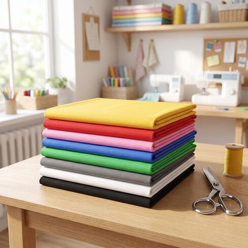 8 Pcs Solid Color Cotton Fabric, Precut Fat Quarters Plain Fabric for Sewing DIY Craft Quilting Clothing Making Use, 19.6"x19.6" in Kuwait