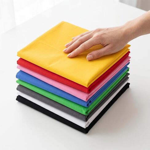 8 Pcs Solid Color Cotton Fabric, Precut Fat Quarters Plain Fabric for Sewing DIY Craft Quilting Clothing Making Use, 19.6"x19.6" in Kuwait