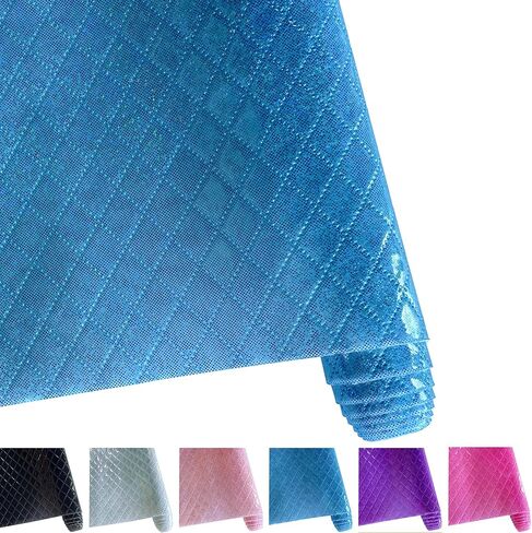 ONEART | Holographic Embossed Textured Faux Leather, 16"×53" Classical Plaid Pattern Synthetic Leather for Wallets Handbags Sewing Projects (Purple) in Saudi Arabia