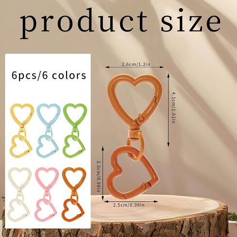 12 Pcs Heart Swivel Spring Clasps, Metal Keychain Hooks, DIY Craft Clips (Colorful) in Saudi Arabia