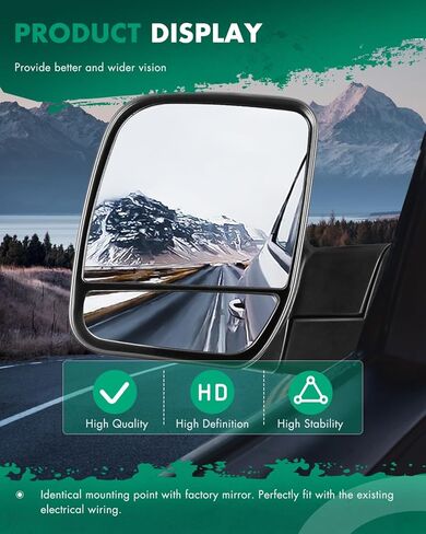 SCITOO Driver Side View Mirror Fit For Ford For E-150 For E-250 2003-2007, For E-150 Club Wagon, For E-150 Econoline, E-350 Super Duty, E-450 Super Duty Manual Folding Adjustment Mirror FO1320253 in Kuwait