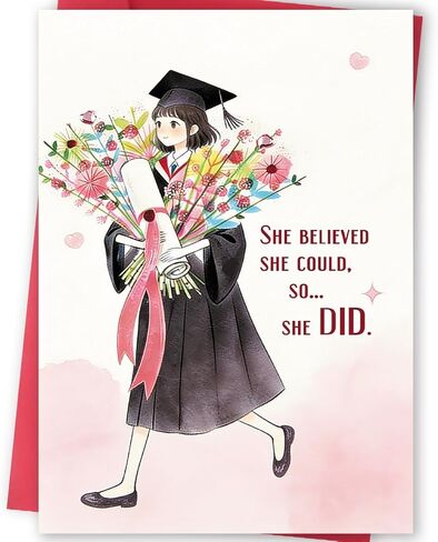FANCYLUCKY Happy Graduation Card for Niece, High School College Graduation Gift for Niece, Congratulations Card from Aunt Uncle in Saudi Arabia