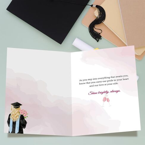FANCYLUCKY Happy Graduation Card for Niece, High School College Graduation Gift for Niece, Congratulations Card from Aunt Uncle in Saudi Arabia