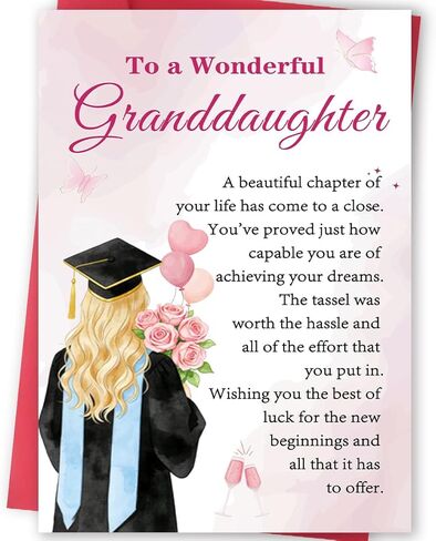 FANCYLUCKY Happy Graduation Card for Niece, High School College Graduation Gift for Niece, Congratulations Card from Aunt Uncle in Saudi Arabia