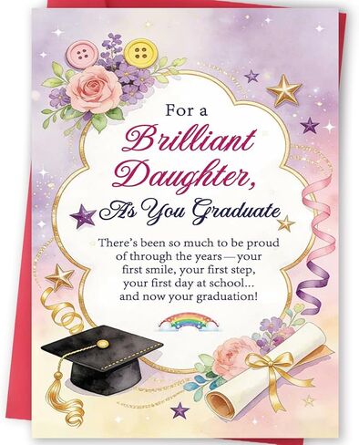 FANCYLUCKY Happy Graduation Card for Niece, High School College Graduation Gift for Niece, Congratulations Card from Aunt Uncle in Saudi Arabia