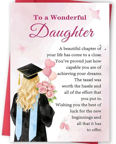 FANCYLUCKY Happy Graduation Card for Niece, High School College Graduation Gift for Niece, Congratulations Card from Aunt Uncle in Saudi Arabia