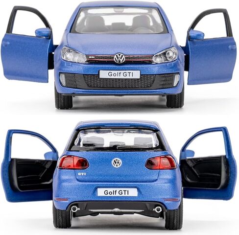1:36 Volkswagen Golf GTI Toy Car, Diecast Pull Back Model Car, Doors Open, Collection Kids Toy for Aged 3 and up, Gift Blue in Kuwait