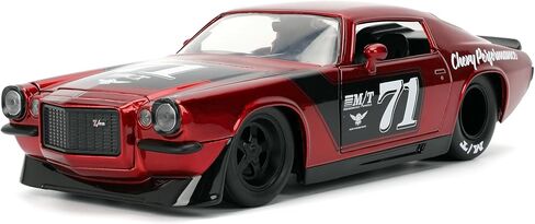 Jada Toys Bigtime Muscle 1:24 1971 Chevy Camaro Die-cast Car – Opening Doors, Hood, Trunk, Rubber Tires(Candy Red) in Saudi Arabia