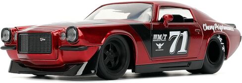 Jada Toys Bigtime Muscle 1:24 1971 Chevy Camaro Die-cast Car – Opening Doors, Hood, Trunk, Rubber Tires(Candy Red) in Saudi Arabia