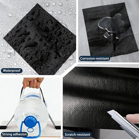 Quinnsus Waterproof Repair Tape for Fabric, Awnings, Tarp, Tents, RV Roof, Underbelly, Canvas, Sail and Boat Cover, UVproof and Heat-Resistant Tear Repair Pctch Kit(Black, 3 Inch X 25 Ft) in Saudi Arabia