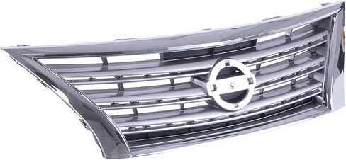 CarPartsDepot Silver Black Grille Grill Fits NISSAN Sentra 2013-2015 With Chrome Molding NI1200252 623103SH0A in Saudi Arabia