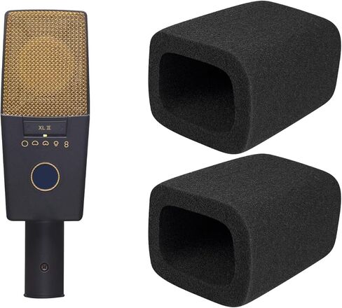 SOULWIT 2 قطعة ميكروفونات بوب فلتر لمكثف AKG Pro Audio C414 XLII/XLS، غطاء ميكروفون واقٍ من إسفنج الزجاج الأمامي - أسود in Saudi Arabia