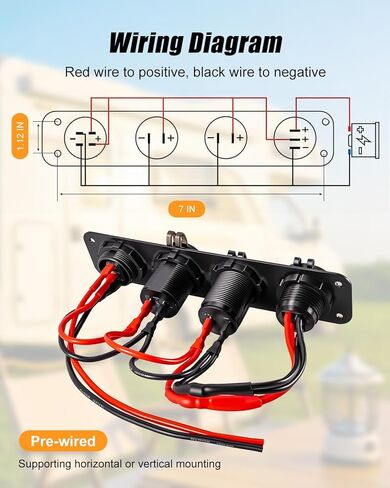 4-in-1 ON/Off Power Socket Panel Compatible with Anderson Power Connector, PD Type C QC USB Port, Voltmeter, Cigarette Lighter, Alloy Control Plate for 12V 24V Truck RV Boat Battery Box in Saudi Arabia