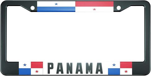 HOSNYE Write Panama License Plate Frame Panama Flag Metal License Plate Cover Front Plates Frames Car Tag Frame for Women Men US Vehicles Standard in Saudi Arabia
