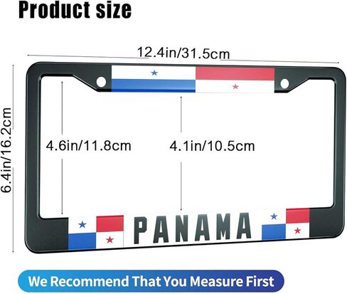 HOSNYE Write Panama License Plate Frame Panama Flag Metal License Plate Cover Front Plates Frames Car Tag Frame for Women Men US Vehicles Standard in Saudi Arabia