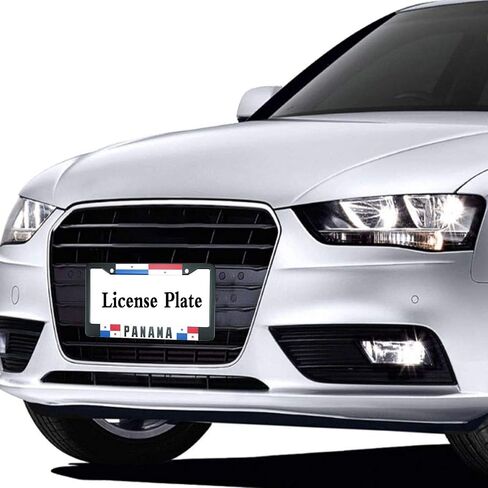 HOSNYE Write Panama License Plate Frame Panama Flag Metal License Plate Cover Front Plates Frames Car Tag Frame for Women Men US Vehicles Standard in Saudi Arabia