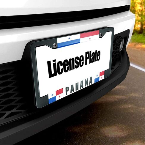 HOSNYE Write Panama License Plate Frame Panama Flag Metal License Plate Cover Front Plates Frames Car Tag Frame for Women Men US Vehicles Standard in Saudi Arabia