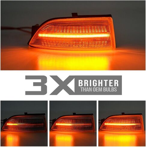 LED Dynamic Side Mirror Turn Signal Lighs Assembly for Ford Ranger Lariat 2019 2020 2021 2022 2023 Sequential Turn Signal Blinker Lamps Side Marker Light Clear Lens Amber Reflector in Kuwait