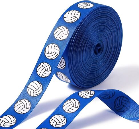 Volleyball Ribbon 5/8-Inch x 10-Yard, Sports Satin Ribbon for Hair Bows Making, Team Spirit Crafting, Gift Wrapping, DIY Party Favors & Accessories (Green) in Kuwait