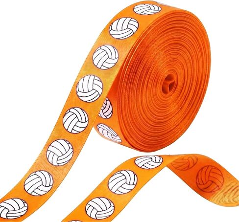 Volleyball Ribbon 5/8-Inch x 10-Yard, Sports Satin Ribbon for Hair Bows Making, Team Spirit Crafting, Gift Wrapping, DIY Party Favors & Accessories (Green) in Kuwait