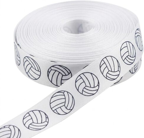 Volleyball Ribbon 5/8-Inch x 10-Yard, Sports Satin Ribbon for Hair Bows Making, Team Spirit Crafting, Gift Wrapping, DIY Party Favors & Accessories (Green) in Kuwait
