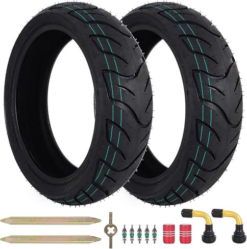 130/60-13 Scooter Tubeless Tire - 130 60-13 Tubeless Tire for Motorcycle Scooter Moped - Rear/Front Wheel Replacement - TL - 53 J 4PR - 2 Pack in Kuwait