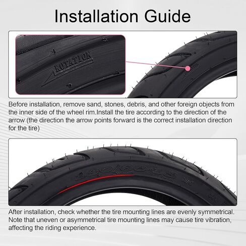 130/60-13 Scooter Tubeless Tire - 130 60-13 Tubeless Tire for Motorcycle Scooter Moped - Rear/Front Wheel Replacement - TL - 53 J 4PR - 2 Pack in Kuwait