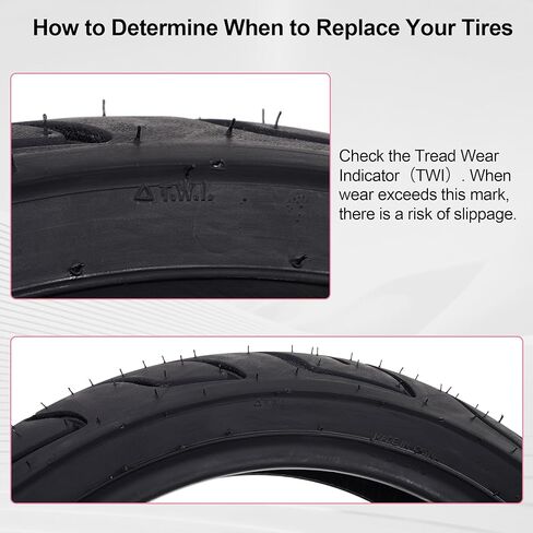 130/60-13 Scooter Tubeless Tire - 130 60-13 Tubeless Tire for Motorcycle Scooter Moped - Rear/Front Wheel Replacement - TL - 53 J 4PR - 2 Pack in Kuwait