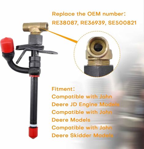 RE38087 Fuel Injector RE36939 Compatible with John Deer JD Loader Log Skidder 1165 1175 1175H 3029D 4039D 4045D 3300 3300X 3400 3400X 6059D 6068D in Kuwait