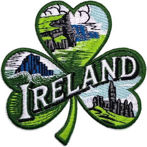 EMBROBOF Heritage Ireland Patch – 3 inches, Cool Ireland Iron On Patch Travel – Embroidered Travel Patches for Backpacks in Kuwait