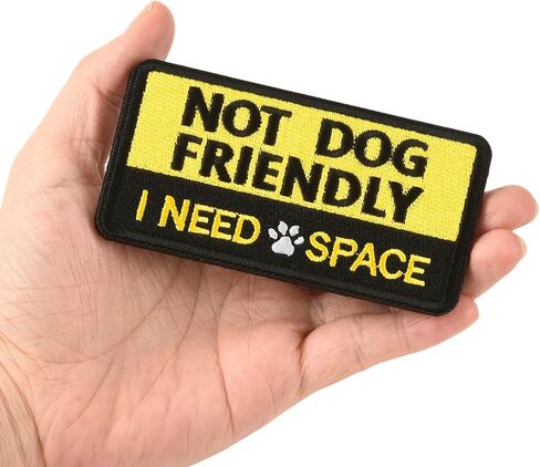 2 PCS Embroidered Hook and Loop Patches for Dog Harness - Not Dog Friendly I Need Space Patches, Removable Accessories for Pet Collar, Harness, Vest (4''×2'') in Saudi Arabia