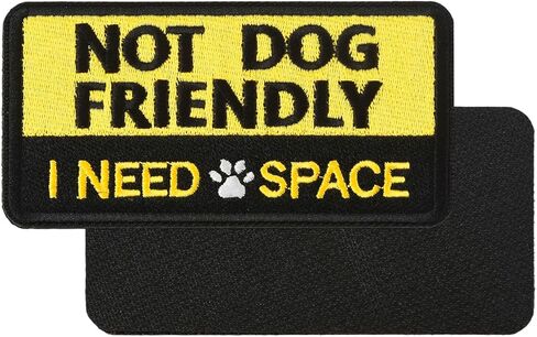 2 PCS Embroidered Hook and Loop Patches for Dog Harness - Not Dog Friendly I Need Space Patches, Removable Accessories for Pet Collar, Harness, Vest (4''×2'') in Saudi Arabia